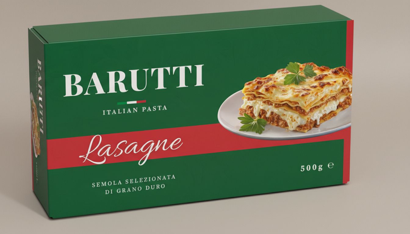 Barutti Italian pasta lasagne packaging design